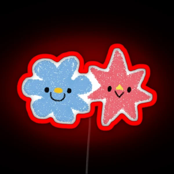 Bouba Kiki But Cute And Pastel RGB Neon Sign