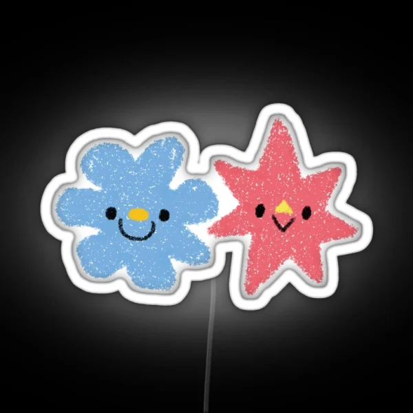 Bouba Kiki But Cute And Pastel RGB Neon Sign