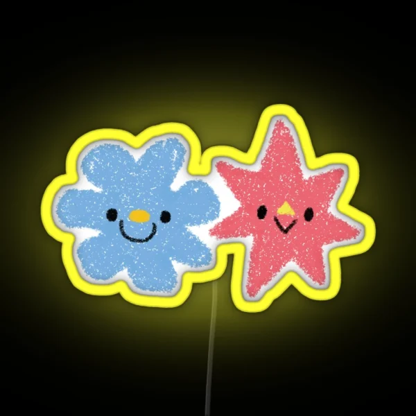 Bouba Kiki But Cute And Pastel RGB Neon Sign