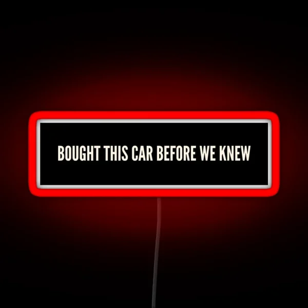 Bought This Car Before We Knew Led RGB Neon Sign