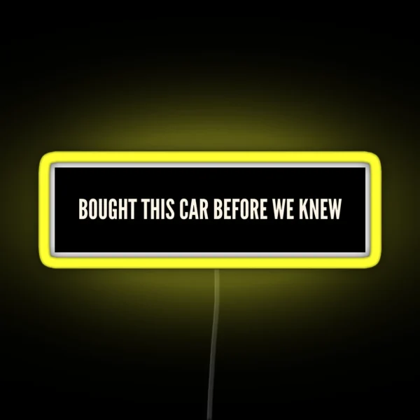 Bought This Car Before We Knew Led RGB Neon Sign