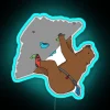 RGB glowing neon bouldering bear wall decor with vibrant color