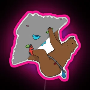 Bouldering Bear RGB Neon Sign