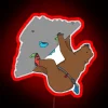 Vibrant Bouldering Bear Illuminates Your Climbing Wall or Gym Space.