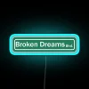 Retro-style 'Boulevard of Broken Dreams' encrypted song title RGB neon sign