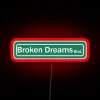 Boulevard of Broken Dreams encrypted song lyrics in vibrant neon lighting