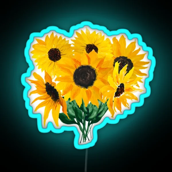 Bouquet De Tournesol Peint RGB Neon Sign