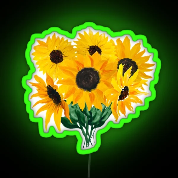 Bouquet De Tournesol Peint RGB Neon Sign