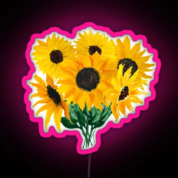 Bouquet De Tournesol Peint RGB Neon Sign