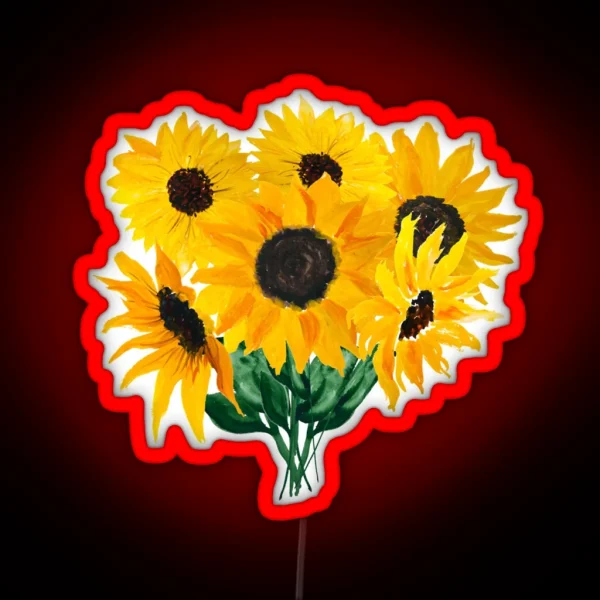 Bouquet De Tournesol Peint RGB Neon Sign