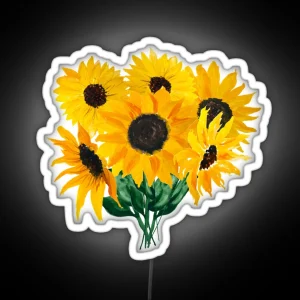 Bouquet De Tournesol Peint RGB Neon Sign