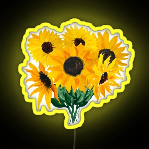 Bouquet De Tournesol Peint RGB Neon Sign