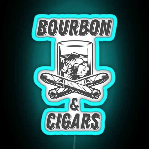 Bourbon And Cigars RGB Neon Sign