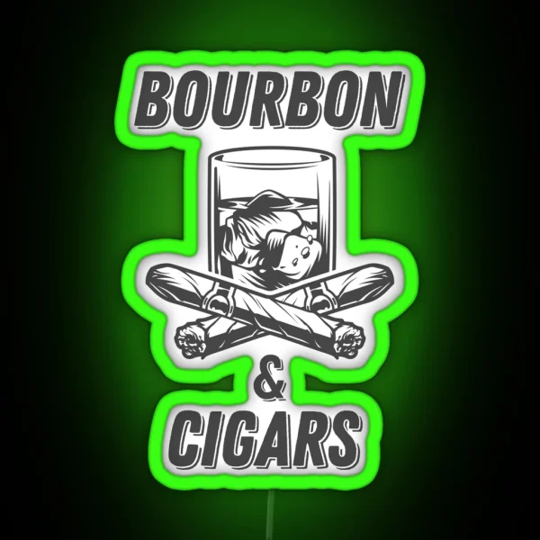 Bourbon And Cigars RGB Neon Sign