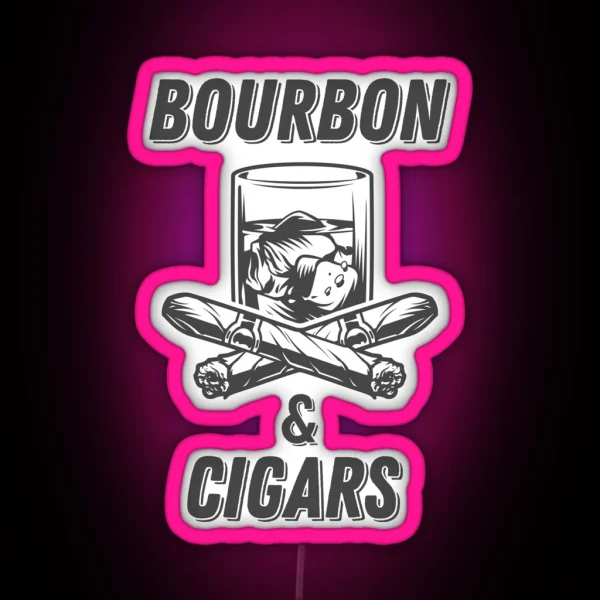 Bourbon And Cigars RGB Neon Sign