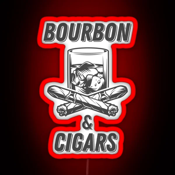 Bourbon And Cigars RGB Neon Sign