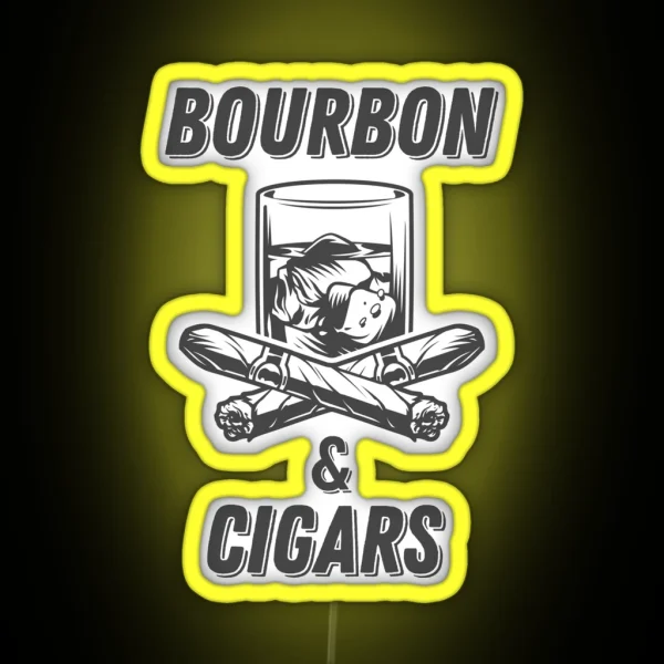 Bourbon And Cigars RGB Neon Sign