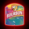 Bourbon-inspired dodo bird silhouette with glowing RGB neon accents