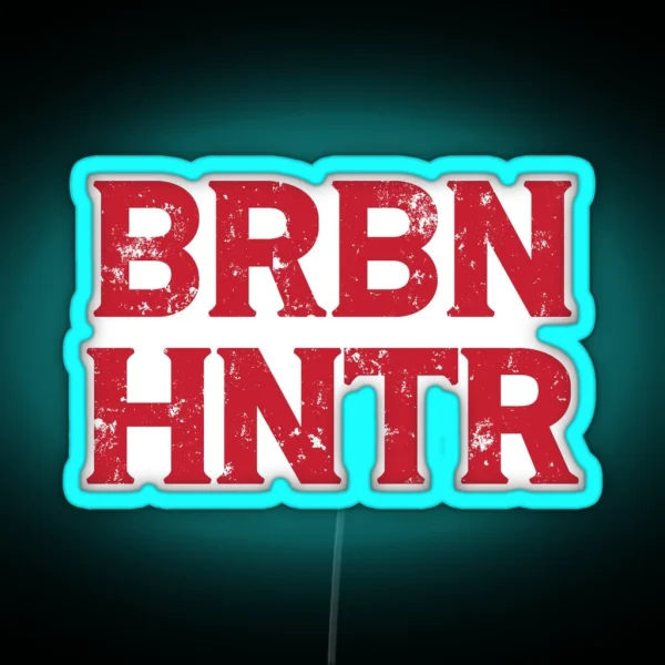 Bourbon Hunter Whiskey Label Gift Bourbon Lover Gifts RGB Neon Sign