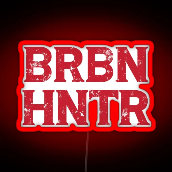 Bourbon Hunter Whiskey Label Gift Bourbon Lover Gifts RGB Neon Sign