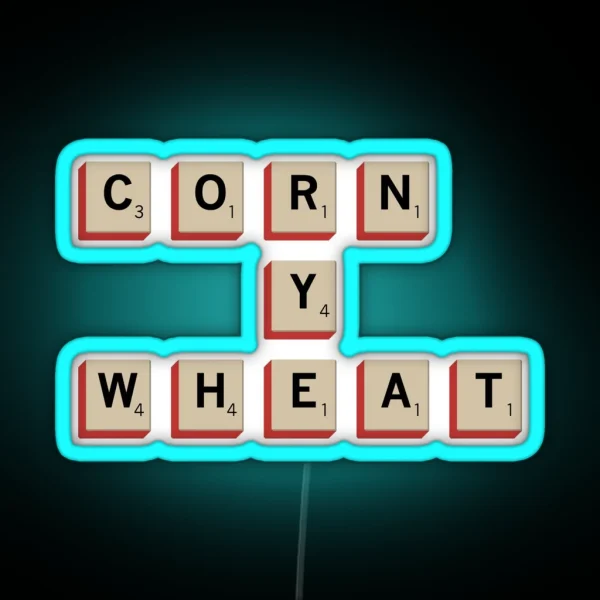 Bourbon Rye And Wheat Whiskey Scrabble RGB Neon Sign