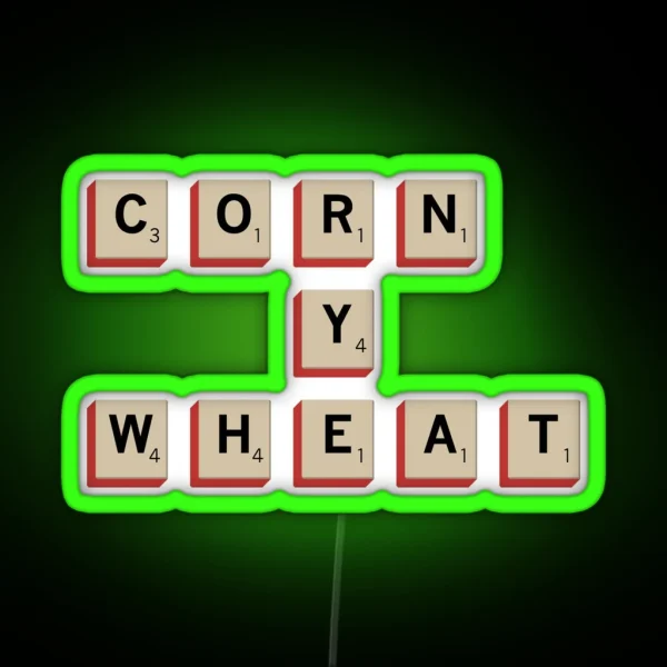 Bourbon Rye And Wheat Whiskey Scrabble RGB Neon Sign