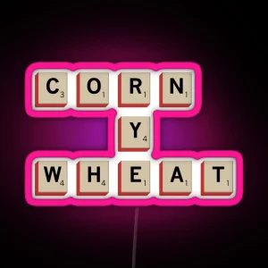 Bourbon Rye And Wheat Whiskey Scrabble RGB Neon Sign