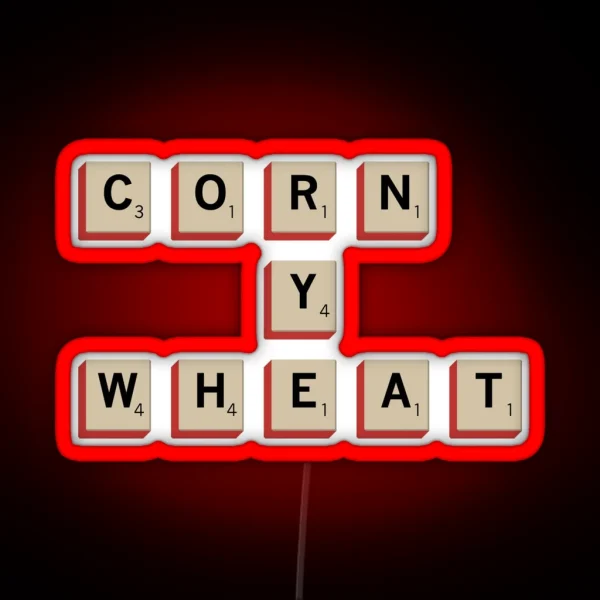 Bourbon Rye And Wheat Whiskey Scrabble RGB Neon Sign
