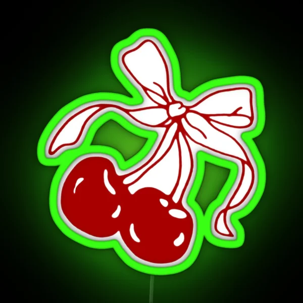 Bow Tied Cherries RGB Neon Sign