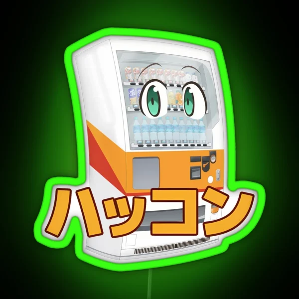 Boxo With Japanese Characters Vending Machine Anime RGB Neon Sign
