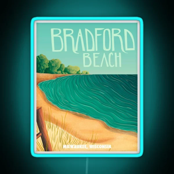 Bradford Beach RGB Neon Sign
