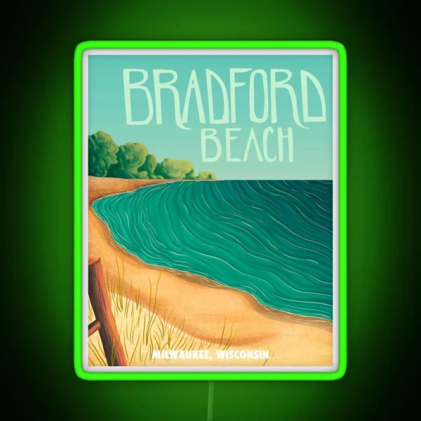 Bradford Beach RGB Neon Sign