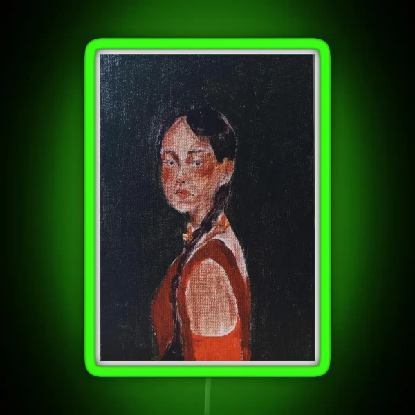 Braided Girl RGB Neon Sign