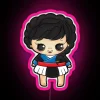 Vibrant RGB Neon Sign Featuring Adorable Braided Hmong Girl Portrait