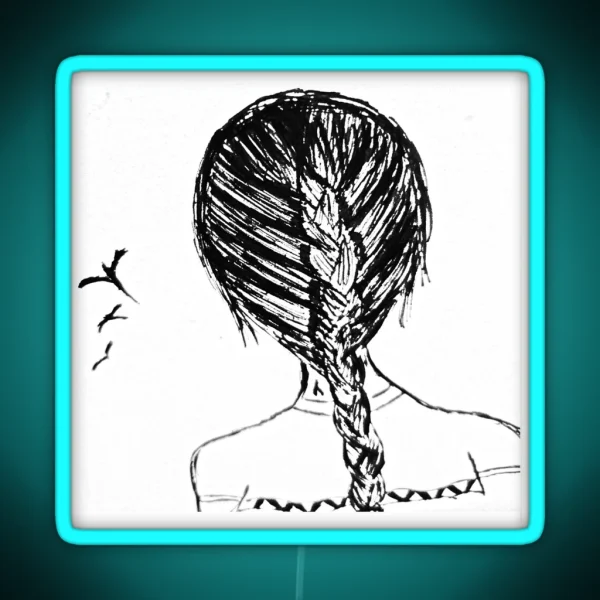 Braided Hair Ink Art RGB Neon Sign