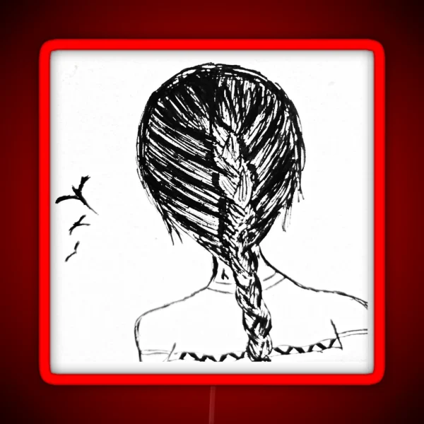 Braided Hair Ink Art RGB Neon Sign