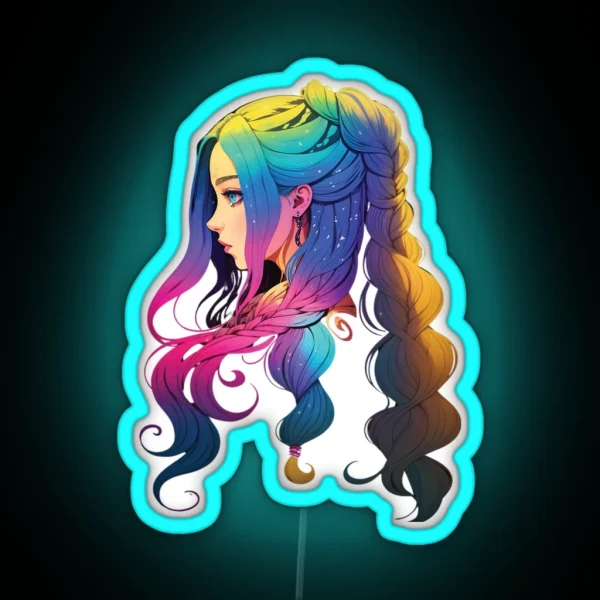 Braided Hair RGB Neon Sign