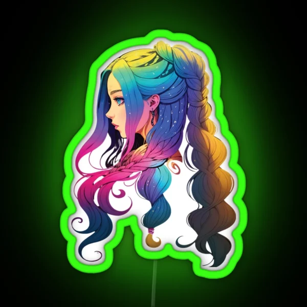 Braided Hair RGB Neon Sign