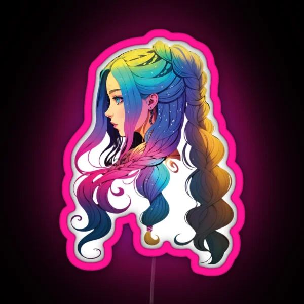 Braided Hair RGB Neon Sign