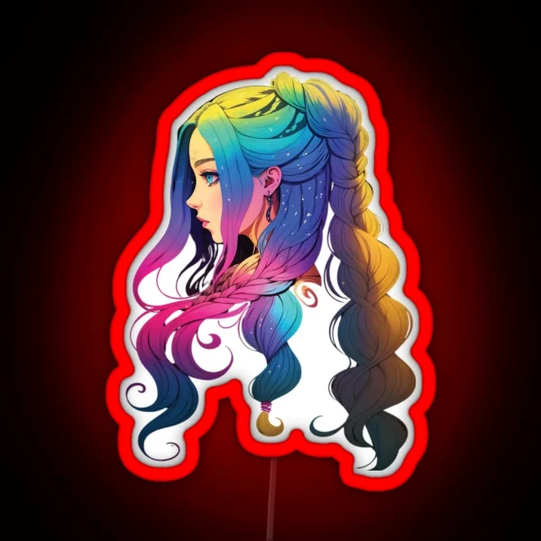 Braided Hair RGB Neon Sign