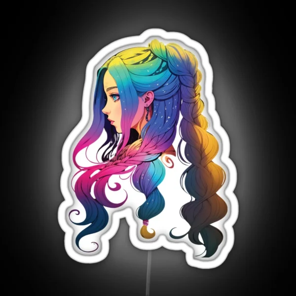 Braided Hair RGB Neon Sign