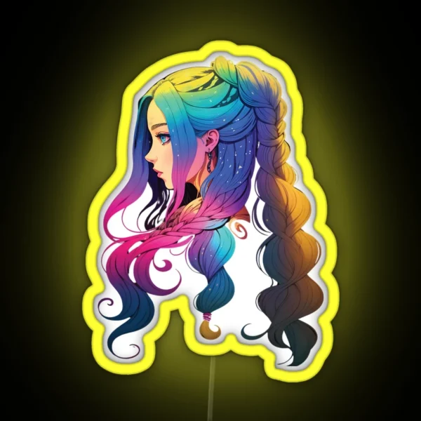 Braided Hair RGB Neon Sign