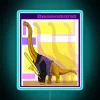 Vibrant Neon Retro Brasseosaurus RGB Illuminated Wall Art Decoration Sign