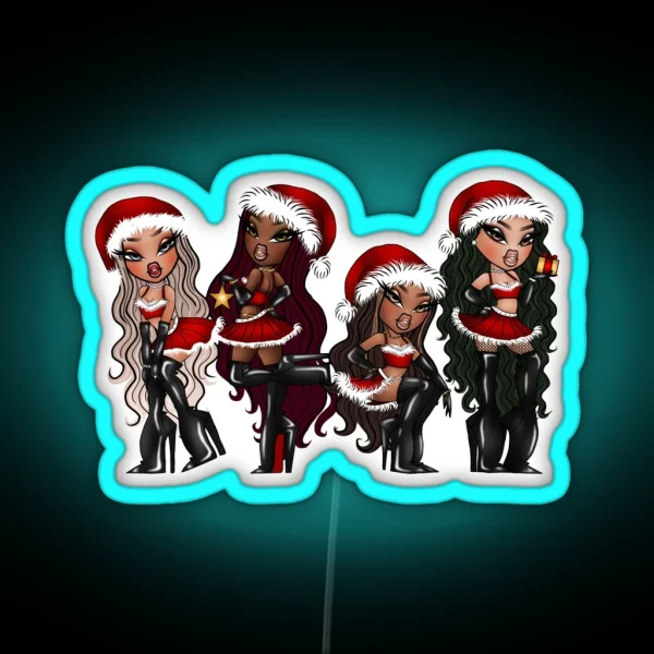 Bratz Christmas Drawing By Monsterlool RGB Neon Sign