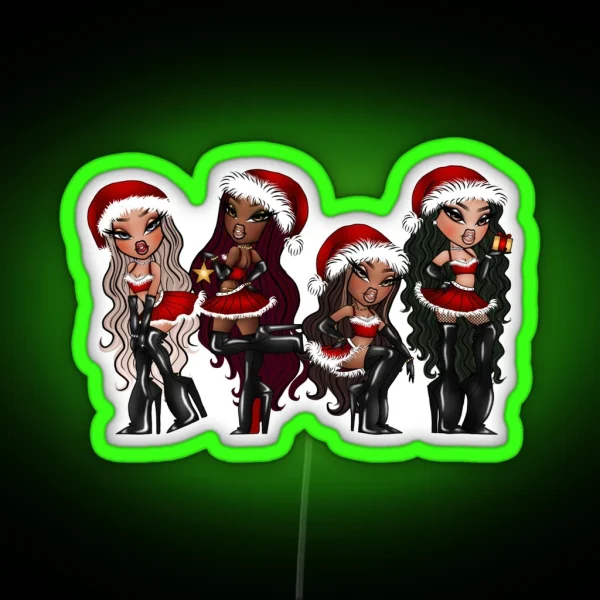 Bratz Christmas Drawing By Monsterlool RGB Neon Sign