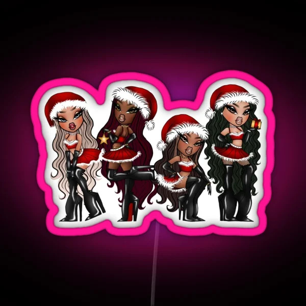 Bratz Christmas Drawing By Monsterlool RGB Neon Sign