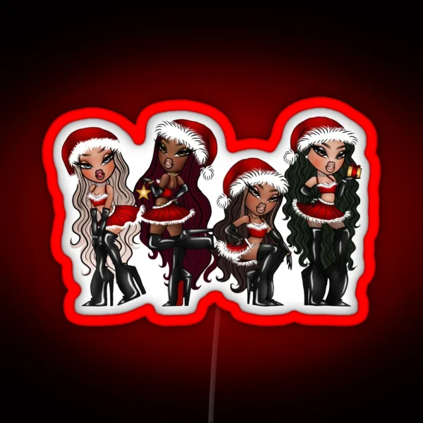 Bratz Christmas Drawing By Monsterlool RGB Neon Sign