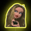 Vibrant colorful bratz doll inspired customizable RGB neon wall art