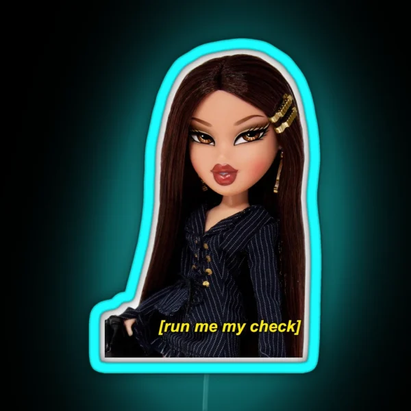 Bratz Run Me My Check Jade Doll RGB Neon Sign