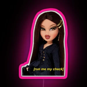 Bratz Run Me My Check Jade Doll RGB Neon Sign